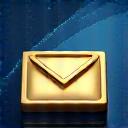 Sophisticated email icon with global map background